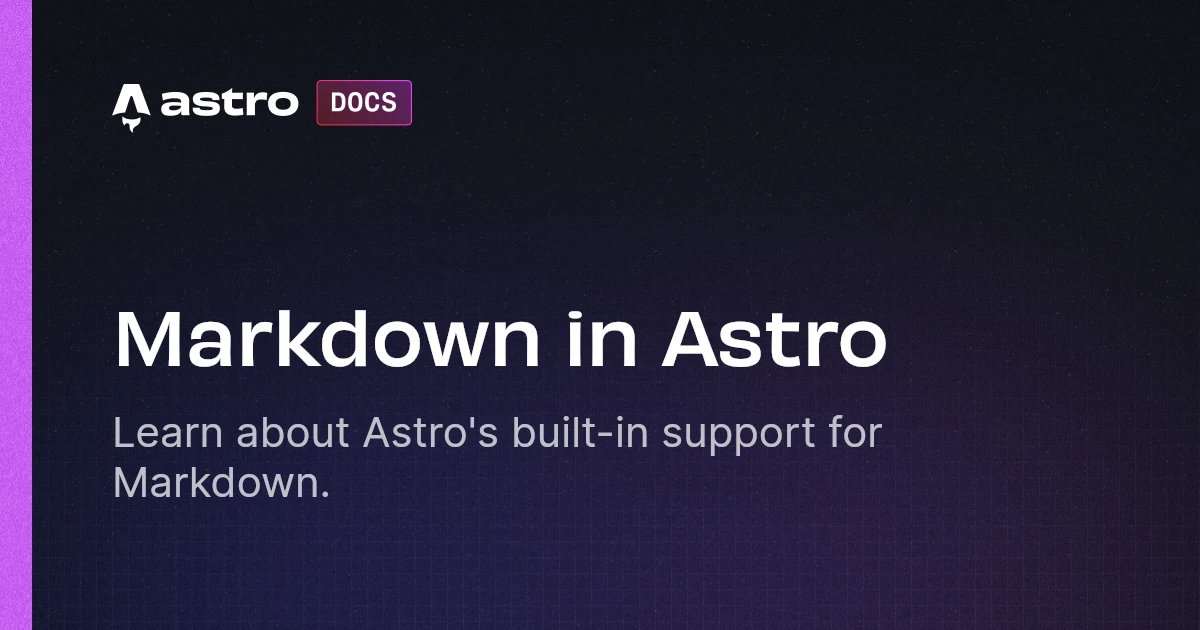 Markdown in Astro