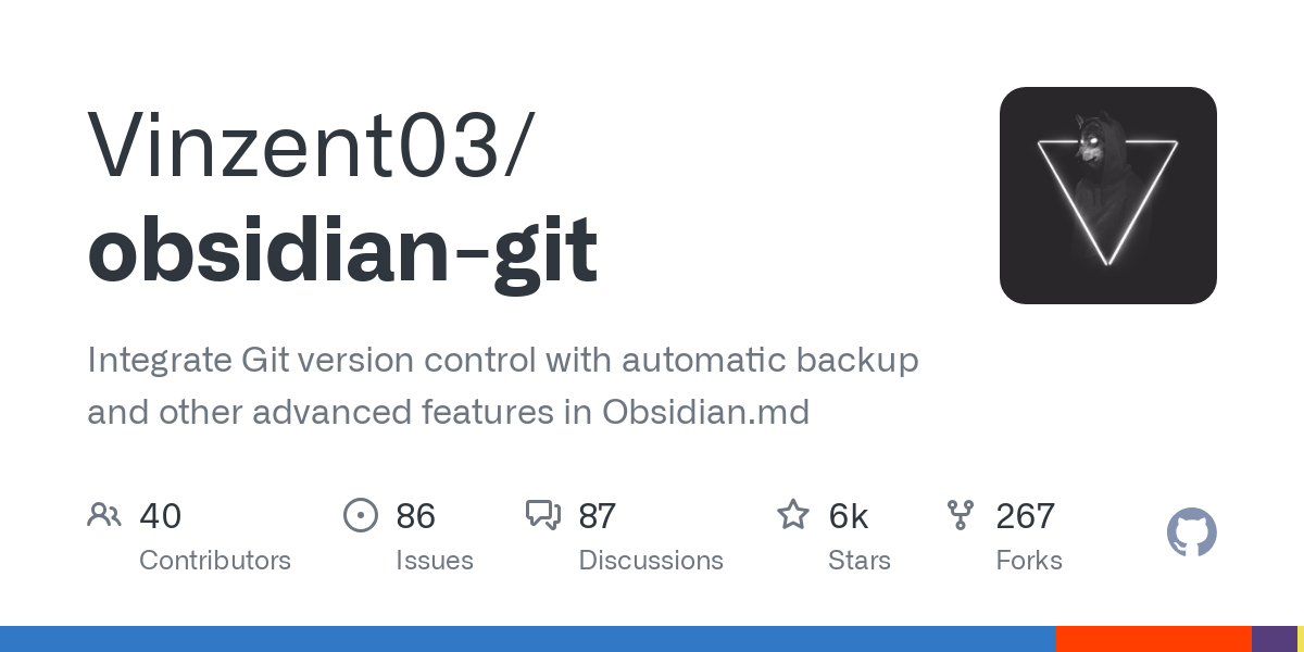 GitHub - Vinzent03/obsidian-git: Integrate Git version control with automatic backup and other advanced features in Obsidian.md